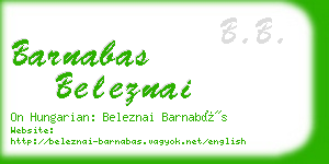 barnabas beleznai business card